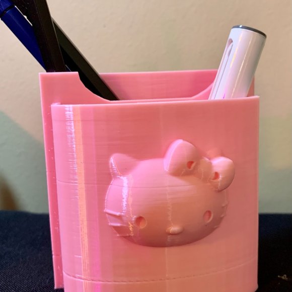 Hello Kitty 3D Printed Pretty Cat Pencil Cup Desk Organizer Pen Holder - Picture 4 of 8